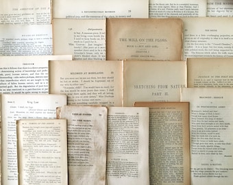 Vintage & Antique Book Pages, 1800s-Midcentury Paper, 10, 25 or 50 Pages | Craft Supplies, Neutral Ephemera
