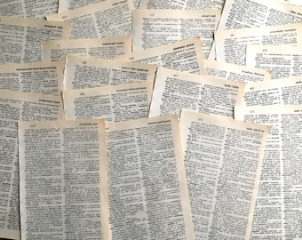 25 Vintage Dictionary Small Pages, 1980s | Neutral Book Pages | Junk Journal Smash Books Scrapbooking Decoupage Collage Mixed Media