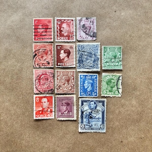 Vintage Royal Men Stamps, 1910s-1950s Worldwide Stamps, Hand Curated | Under 10 Dollars, Craft Supplies, Gift for Crafter