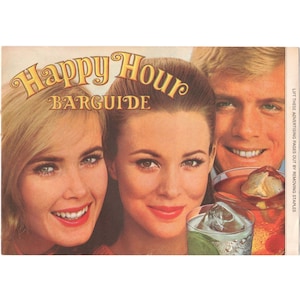 DIGITAL 1969 Happy Hour Barguide Cocktail Recipe Book, Drink Recipes, Printable Booklet, Authentic Vintage Cookbook