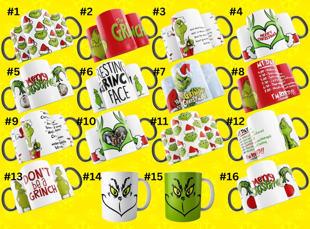 The Grinch Grinch Mugs 15oz Christmas Mugs Grinch Etsy