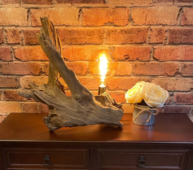 Driftwood Lamp Lamp Table Lamp Rustic Decor Wood Lamp Etsy