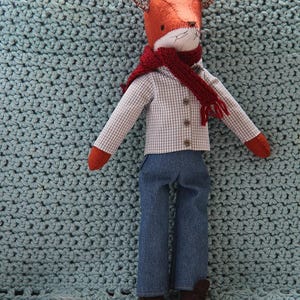 Fox Doll Pattern, Soft Doll Sewing Pattern, Cloth Doll Pattern, Hand Sewn Toy, Doll Clothes Pattern, Handmade Doll Pattern, Softie PDF