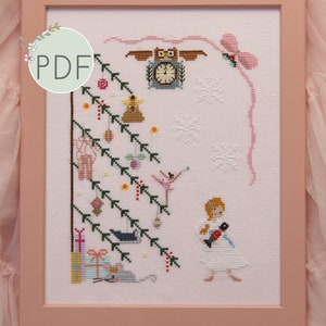 Nutcracker Cross Stitch PDF, Christmas Cross Stitch Pattern, Nutcracker Embroidery, Alicia Paulson Posie Patterns Kits Stitch, Clara Ballet