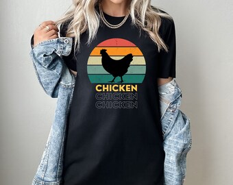 Chicken | Chicken Graphic T | Retro T Shirt | Farm Shirt | Chicken Mom | Chicken Lover | T Shirt | Meme Shirt | Chicken Dad | Short Sleeve