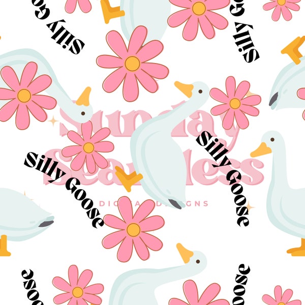 Silly Goose Seamless File, Silly Seamless, Kids Seamless File, Fabric Printing Seamless File, Silly Goos PNG, Seamless Pattern