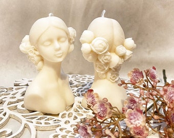Ästhetische Kerzen - Flower girl - Geschenkidee - Wohndekoration - Blumen Mädchen Kerzen - Bubble Cube candle GRATIS