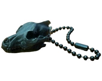 Porte-clés tête de mort loup