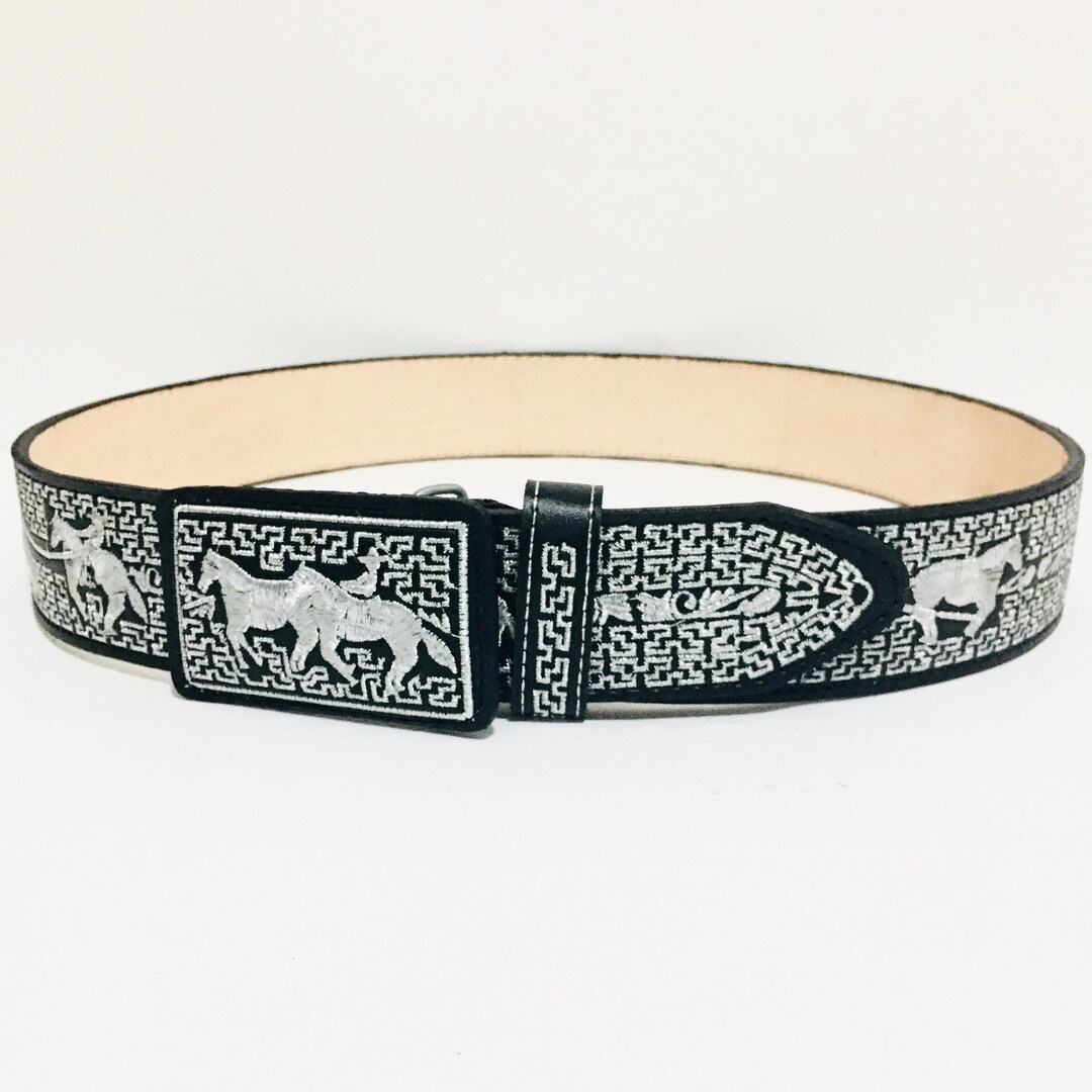 Men's Western Embroidered Belt for Jeans Size 34. Rodeo Etsy