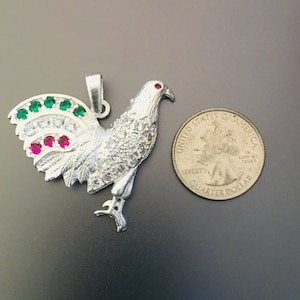 Roster Sterling silver pendant . Dije de gallo de plata 925