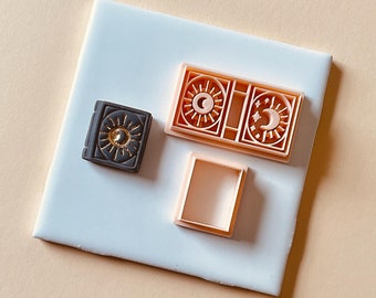 Book #1 (Moon & Sun) polymer clay cutter (set)