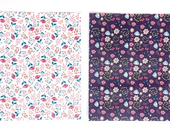 Floral Transfer Sheets | Water Soluble Polymer Clay Image Transfer Sheet | Spring Summer Flowers | 4" x 5" | No. 018/019