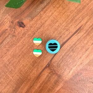 MICRO Heart with Lines Clay Cutter | Irish Flag | Irish Heart | Polymer Clay Cutter | St. Patrick’s Day | 3 Sizes | No. 001