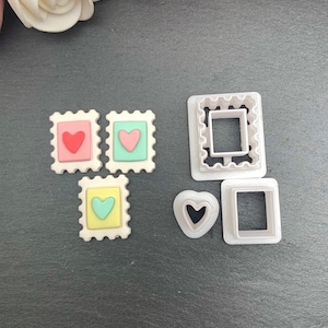 Valentine Postal Stamp Set | Polymer Clay Cutters | No. 005