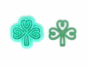 Celtic Clover Heart Petal Cutout Polymer Clay Cutter | St Patty’s Day Clay Cutters | Spring Clay Cutters | Double Walled | 4 Sizes | No. 097