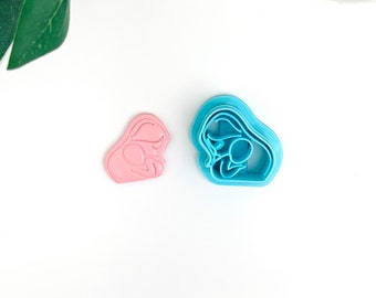 Mom & Baby (no. 2) Clay Cutter | Polymer Clay Cutter | Mother’s Day Clay Cutter | Cute Mom and Baby Hug | 3 Sizes | No. 068