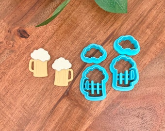 Beer Mug Clay Cutter Set | Irish Beer with Foam | Polymer Clay Cutter | St. Patrick’s Day | 3 Sizes | Set of 2 or 4 Cutters | No. 014