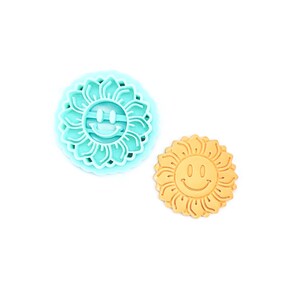 Happy Smiley Face Sunflower Polymer Clay Cutter| Fall & Autumn Clay Cutters| Double Walled | 4 Sizes | No. 067