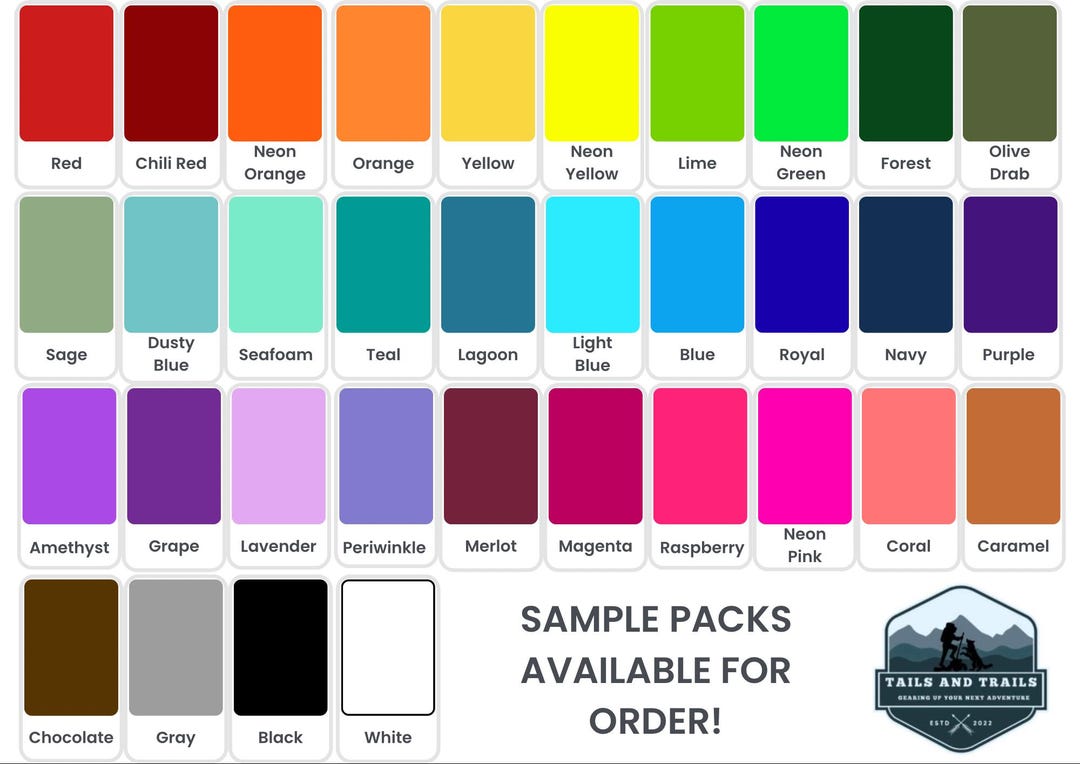 Biothane Color Sample Pack - Etsy