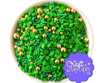 Fake Shamrock Polymer Clay Sprinkles, St Patrick’s Day Craft Sprinkles