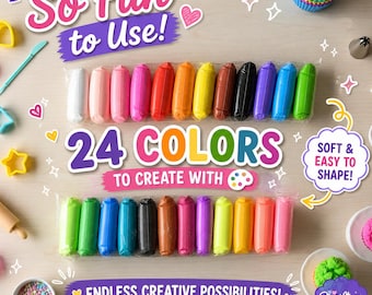Air Dry Foam Clay – 24 Color Set, Lightweight Modeling Clay