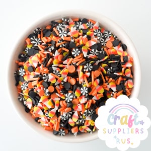 Faux Candy Corn Polymer Clay Sprinkles, Fake Candy Corn Sprinkles, Fake Halloween Sprinkles, Fake Bake, Slime, Faux Halloween Sprinkles