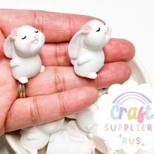 5 pièces breloque lapin 3D en résine, breloques lapin de Pâques, cabochons lapin de Pâques, breloques de Pâques, cabochons de Pâques, embellissements de Pâques
