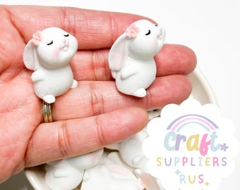 5pc Resin 3D Bunny Charm, Easter Bunny Charms, Easter Bunny Cabochons, Easter Charms, Easter Cabochons, Easter Embellishments