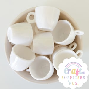 Set of 3 Mini Mugs, Mini White Mugs, Mini White Cups, Mini Mugs for Fake Bakes, Mini Mugs for Craft Project