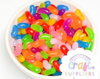 15MM Fake Jelly Beans, Faux Jelly Beans, Large Silicone Jelly Bean Cabochons, Fake Easter Candy, Faux Easter Candy, Easter Slime Candy