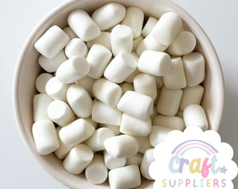 6/12/18/24pc  Fake Marshmallows, Faux Marshmallows, Faux Marshmallow Cabochons, Fake Marshmallow Charms, Charm, Slime Charms
