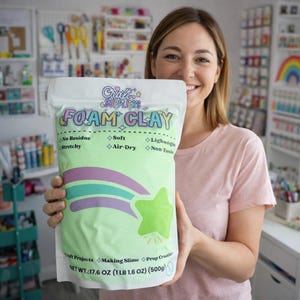 de pâte à modeler sèche à l'air verte fluorescente – 500 g | Pâte à modeler néon | Argile artisanale douce, légère et non toxique