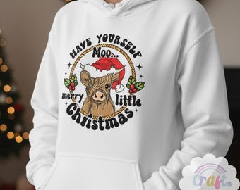 Highland Cow Christmas DTF Transfer | Ready To Press, Cold Peel