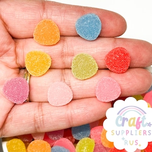 24 Stück Faux Resin Gumdrops, Gefälschte flache Rückseite Weihnachtsgummidrops, Gefälschte Weihnachtsgummidrops, Fale Weihnachtslebkuchenhaus Süßigkeiten, Gefälschte Weihnachten