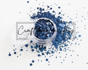 Blue Lagoon Chunky Glitter Mix, Blue Chunky Glitter Mix, Blue Glitter for Snow Globe Tumblers or Pens, Cosmetic, Slime, Nail Art, DIY Craft