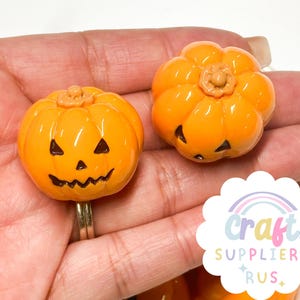 4/8/12pc Large Resin Pumpkin Charms, Pumpkin Cabochons, Halloween Charms, Pumpkin Charms, Jack O Lantern Charms, Halloween Cabochons