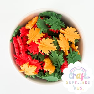 Set of 6 Flat Back Resin Fall Leaves Cabochons, Fall Leaves Flat Back Cabochons, Fall Cabochons for Fake Bakes or Crafts, Fall Leaves Charms