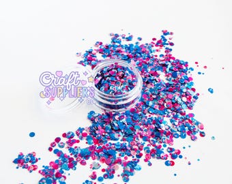 Cotton Candy Chunky Glitter Mix for Snow Globe Tumblers, Nails, DIY Crafts