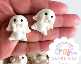 5pc Resin Bunny Flat Back Charm, Easter Bunny Charms, Easter Bunny Cabochons, Easter Charms, Easter Cabochons, Easter Embellishments