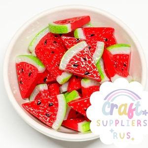 Mini Watermelon Cabochons, Resin Watermelon Slice Cabochons, Watermelon Cabochons, Resin Watermelon Cabochons, Fake Bake