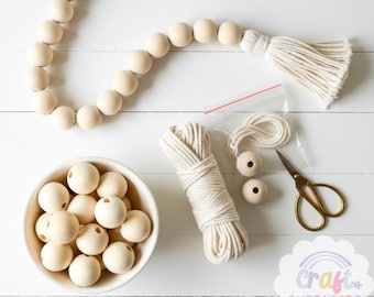 Cuentas de madera sin terminar de 25 mm: manualidades, guirnaldas y macramé