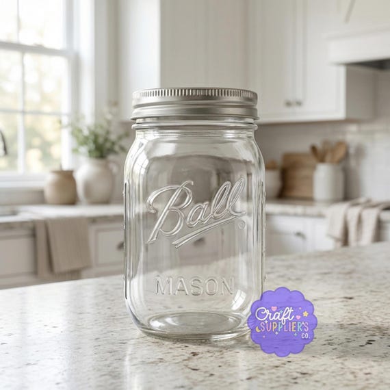 Ball 16oz Pint Mason Jar, Regular Mouth Glass Storage Container