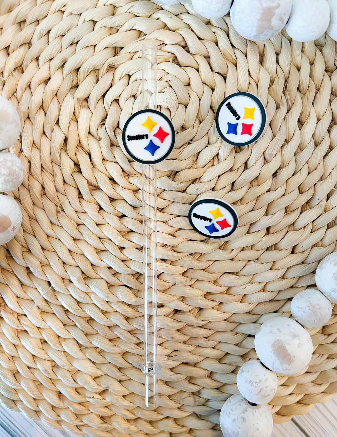 Pittsburgh Steelers Straw Topper Pittsburgh Steelers Etsy