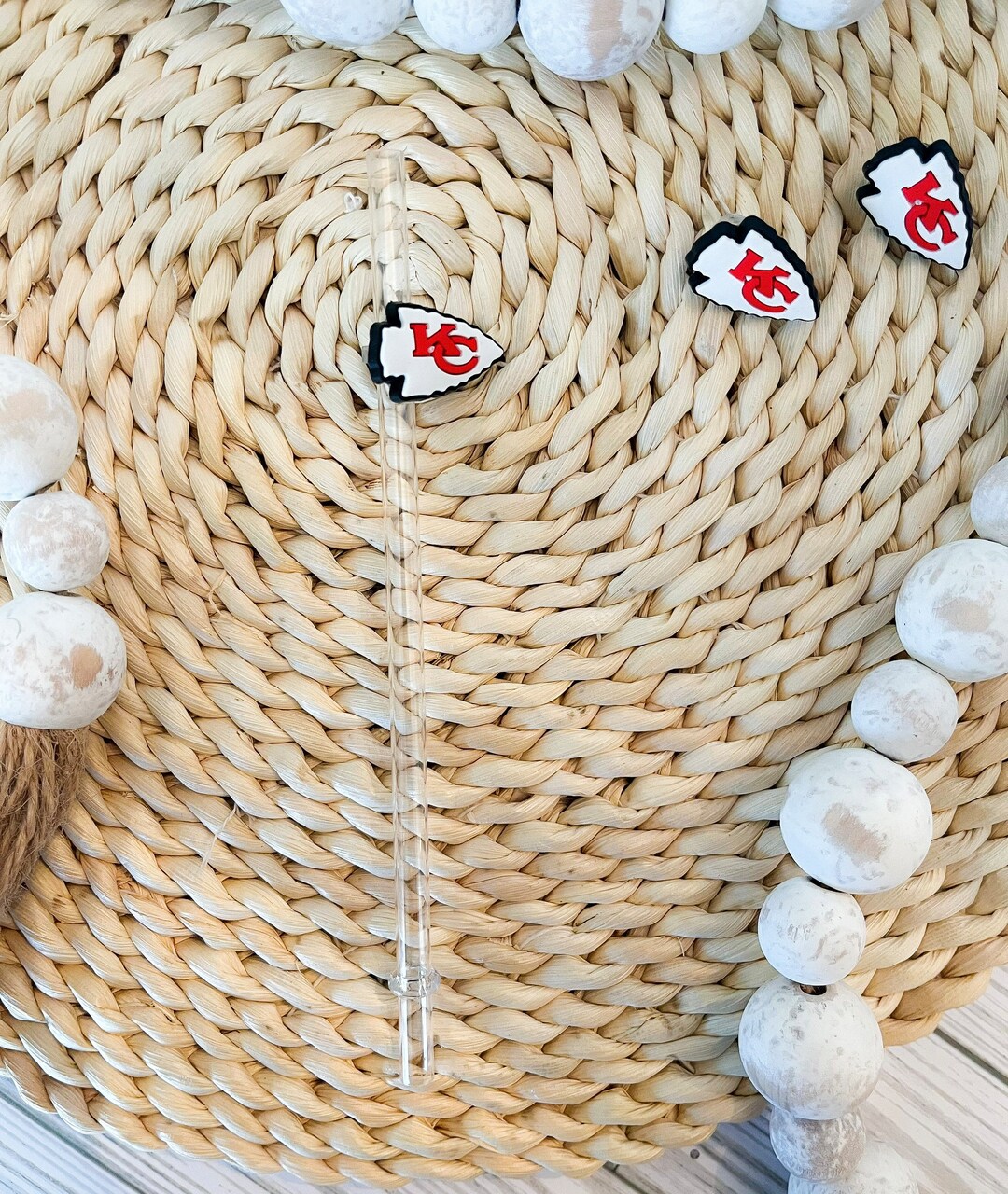 Kansas City Chiefs Straw Topper Kansas City Straw Topper Etsy