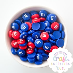 20/40/100pc Fake 4th of July M&Ms Cabochons Flatbacks, Fake Patriotic Cabochons Candy, Fake Bake, Slime, Patriotic Fake Candy