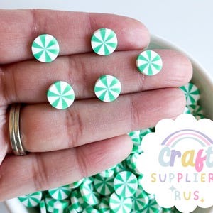 10MM Fake Polymer Clay Mint Peppermint Sprinkles, Fake Peppermint Slices, Faux Peppermint Sprinkles, Fake Christmas Polymer Clay Sprinkles