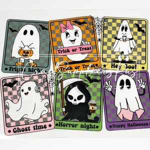 Ready To Press Retro Ghosts DTF Transfer, Halloween dtf Transfer, Halloween Ready To Press, Ghost Tarot Cards DTF Transfer