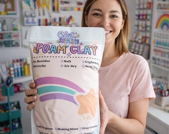 Arcilla de espuma color café de secado al aire (500 g a granel, suave y ligera, no tóxica, para manualidades y slime)