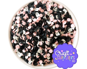 Pastel Halloween Clay Sprinkles Ghost Bat Mix Slime Decoden