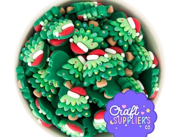 Kerstboomhars cabochons | Versieringen vakantie plaksteen | Knutselen voor Kerstmis | Nepbakbedels | Set van 4"